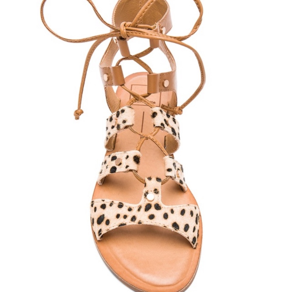 Dolce Vita Leopard Calf Hair Sandals - Picture 7 of 10